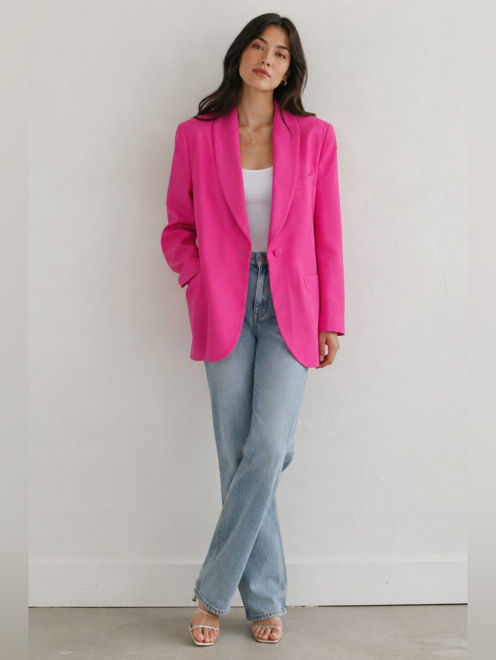 Vintage Maximalist Oversized Hot Pink Blazer